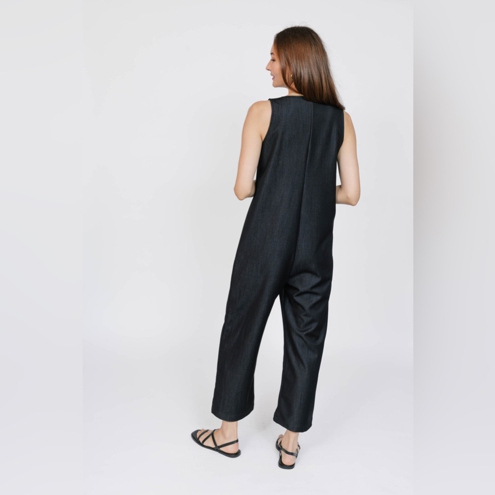 NWT MELANI DENIM ROMPER IN BLACK DENIM by Smash + Tess - Picture 5 of 11